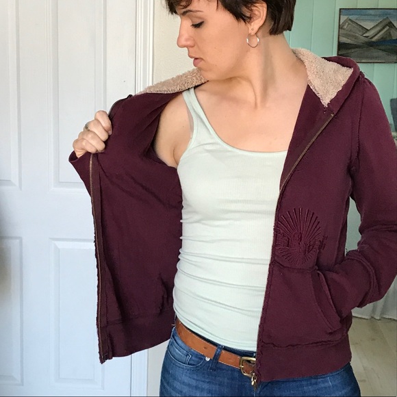 Billabong wine embroidered zip up jacket - Picture 2 of 8